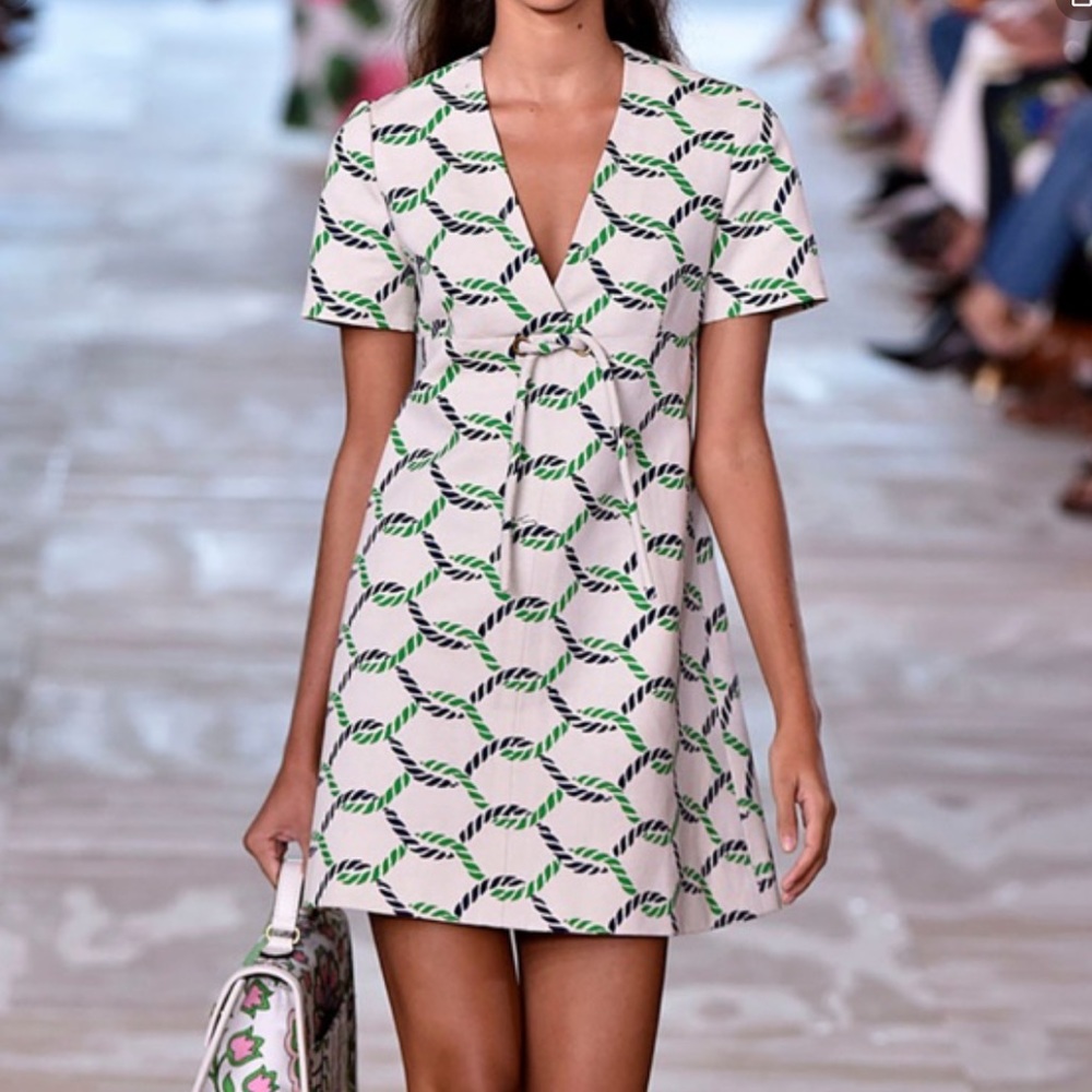 Tory Burch Runway Pier Dress rope nautical print